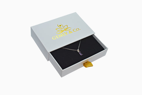 Ameya अमेय | Amethyst | Necklace | Silver | Rhodium Plated