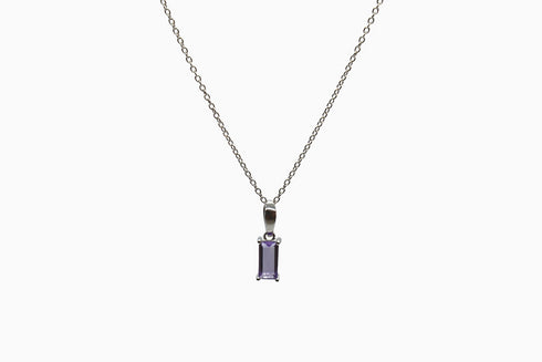 Ameya अमेय | Amethyst | Necklace | Silver | Rhodium Plated