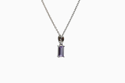 Ameya अमेय | Amethyst | Necklace | Silver | Rhodium Plated