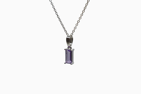Ameya अमेय | Amethyst | Necklace | Silver | Rhodium Plated