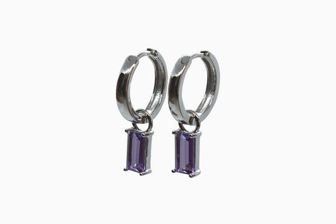 Ameya अमेय | Amethyst | Hoop | Silber | Rhodiniert