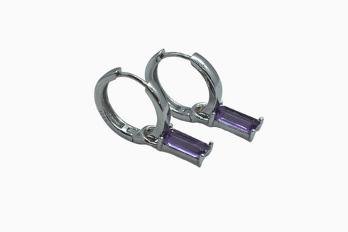 Ameya अमेय | Amethyst | Hoop | Silber | Rhodiniert