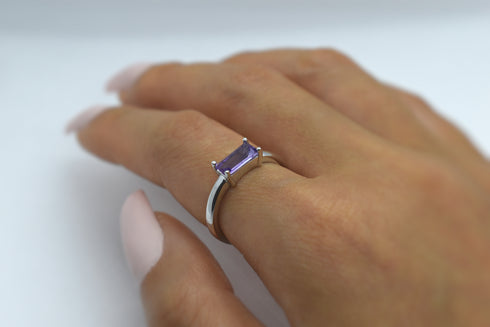 Ameya अमेय | Amethyst | Ring | Silber | Rhodiniert