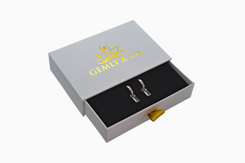 Ameya अमेय | Rock Crystal | Hoop | Silver | Rhodium Plated