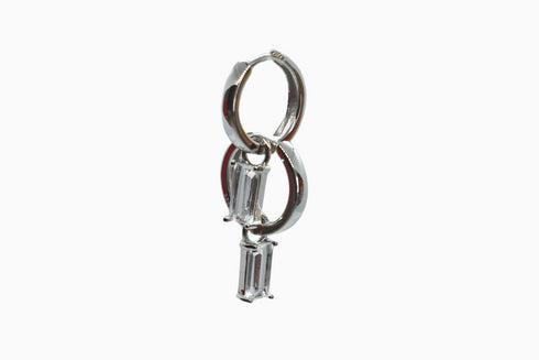 Ameya अमेय | Rock Crystal | Hoop | Silver | Rhodium Plated