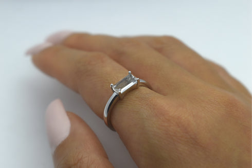 Ameya अमेय | Bergkristall | Ring | Silber | Rhodiniert