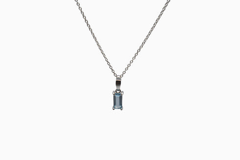 Ameya अमेय | Blauer Topas | Halskette | Silber | Rhodiniert