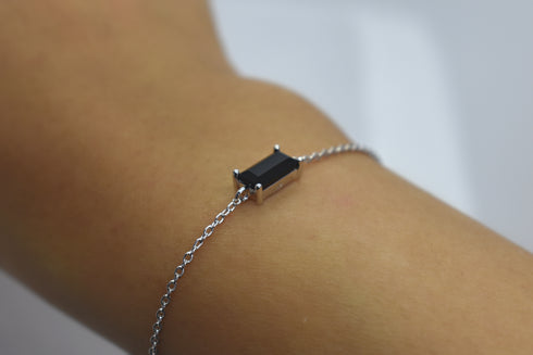 Ameya अमेय | Onyx | Bracelet | Silver | Rhodium Plated