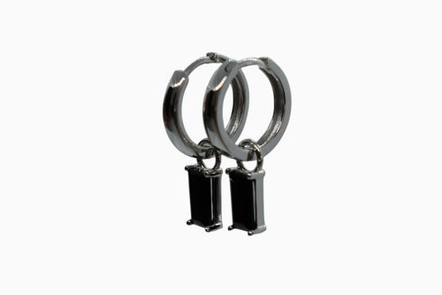 Ameya अमेय | Onyx | Hoop | Silber | Rhodiniert