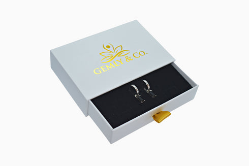 Ameya अमेय | Onyx | Hoop | Silber | Rhodiniert