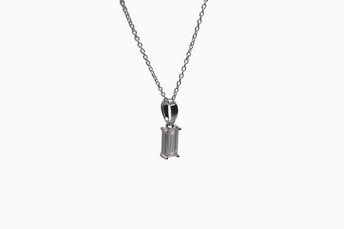 Ameya अमेय | Rose Quartz | Necklace | Silver | Rhodium Plated