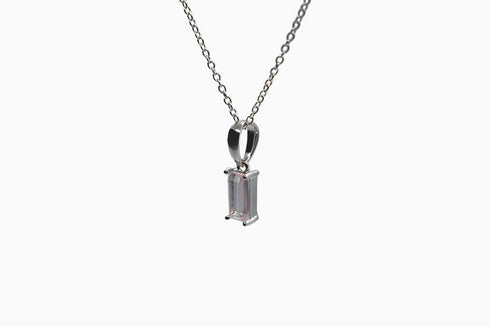 Ameya अमेय | Rose Quartz | Necklace | Silver | Rhodium Plated