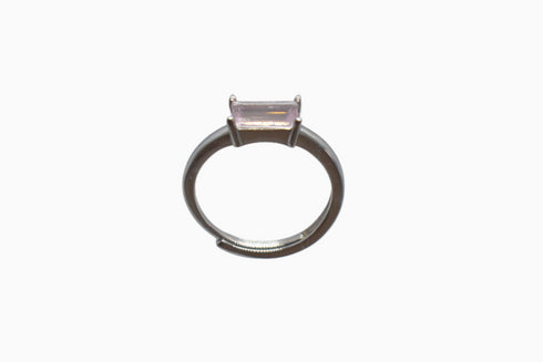 Ameya अमेय | Rose Quartz | Ring | Silver | Rhodium Plated