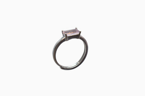 Ameya अमेय | Rose Quartz | Ring | Silver | Rhodium Plated