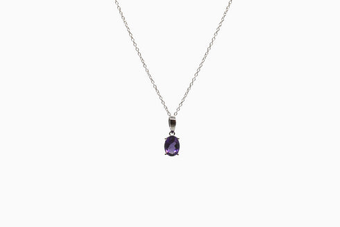 Divya दिव्या | Amethyst | Halskette | Silber | Rhodiniert