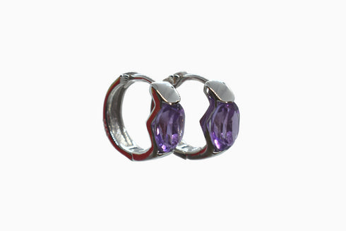 Divya दिव्या | Amethyst | Hoop | Silber | Rhodiniert