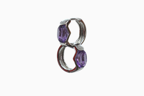 Divya दिव्या | Amethyst | Hoop | Silber | Rhodiniert