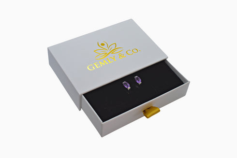 Divya दिव्या | Amethyst | Hoop | Silber | Rhodiniert