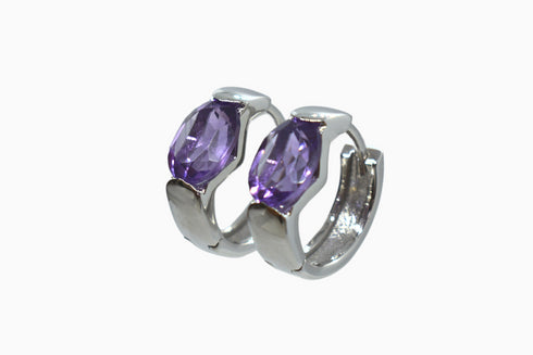 Divya दिव्या | Amethyst | Hoop | Silber | Rhodiniert