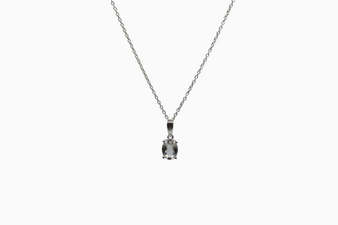 Divya दिव्या | Bergkristall | Halskette | Silber | Rhodiniert