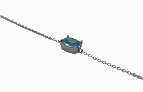 Divya दिव्या | Blauer Topas | Armband | Silber | Rhodiniert