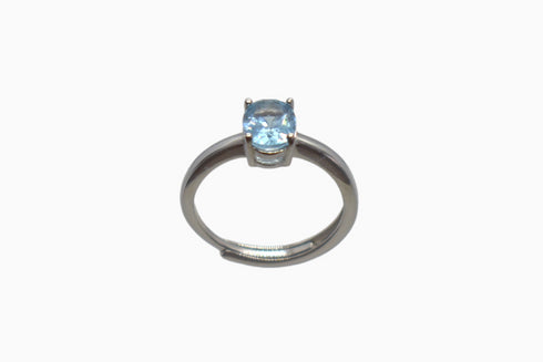 Divya दिव्या | Blue Topaz | Ring | Silver | Rhodium Plated