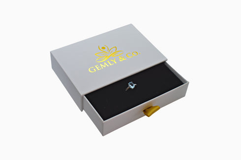 Divya दिव्या | Blue Topaz | Ring | Silver | Rhodium Plated