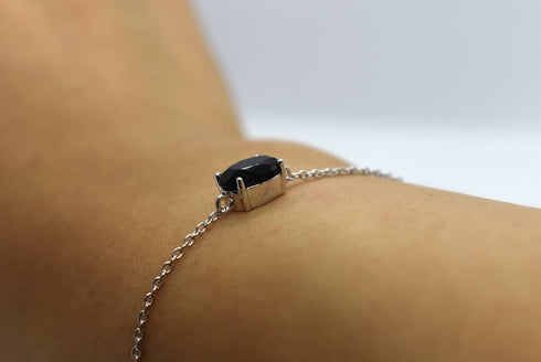 Divya दिव्या | Onyx | Armband | Silber | Rhodiniert