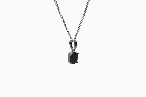 Divya दिव्या | Onyx | Halskette | Silber | Rhodiniert