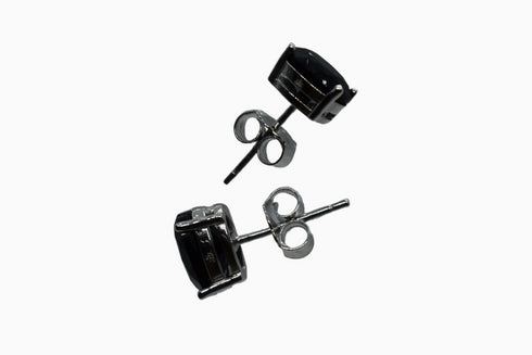 Divya दिव्या | Onyx | Ohrstecker | Silber | Rhodiniert