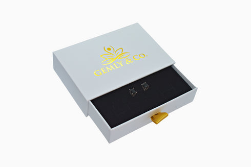 Divya दिव्या | Onyx | Ohrstecker | Silber | Rhodiniert