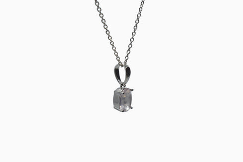 Divya दिव्या | Rosenquarz | Halskette | Silber | Rhodiniert