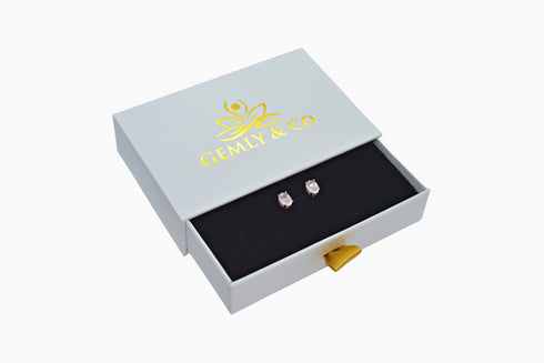 Divya दिव्या | Rosenquarz | Ohrstecker | Silber | Rhodiniert