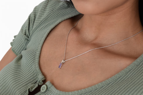 Ameya अमेय | Amethyst | Necklace | Silver | Rhodium Plated