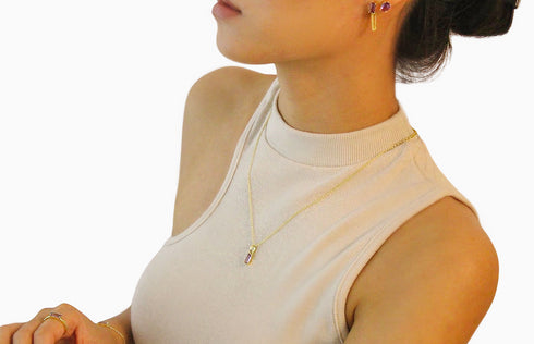Ameya अमेय | Amethyst | Halskette | 18K Vermeil Vergoldung