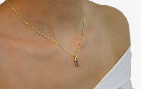 Ameya अमेय | Amethyst | Halskette | 18K Vermeil Vergoldung