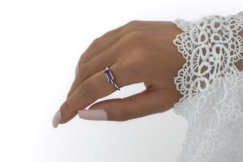 Ameya अमेय | Amethyst | Ring | Silber | Rhodiniert