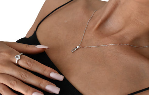 Ameya अमेय | Bergkristall | Halskette | Silber | Rhodiniert