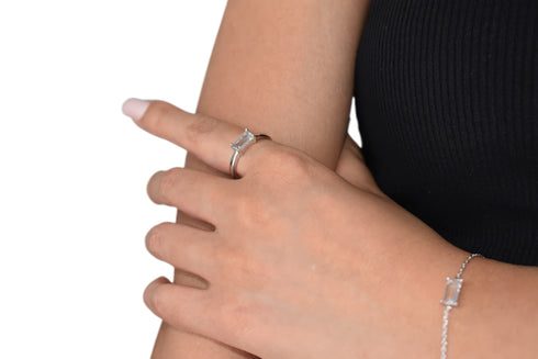 Ameya अमेय | Bergkristall | Ring | Silber | Rhodiniert