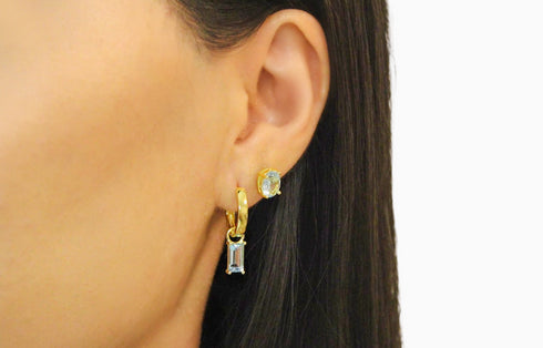 Ameya अमेय | Blauer Topas | Hoop | 18K Vermeil Vergoldung