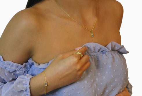 Ameya अमेय | Blauer Topas | Halskette | 18K Vermeil Vergoldung