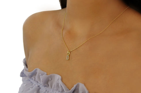 Ameya अमेय | Blauer Topas | Halskette | 18K Vermeil Vergoldung