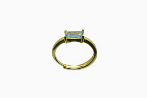 Ameya अमेय | Blauer Topas | Ring | 18K Vermeil Vergoldung