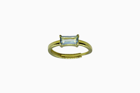 Ameya अमेय | Blauer Topas | Ring | 18K Vermeil Vergoldung