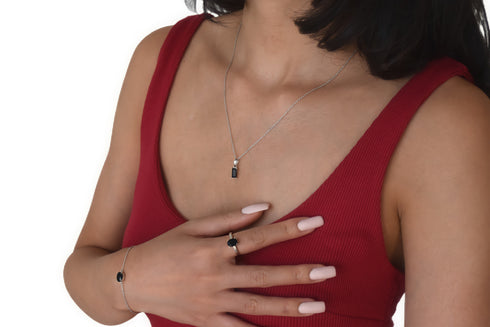 Divya दिव्या | Onyx | Armband | Silber | Rhodiniert