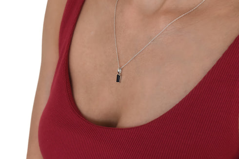 Ameya अमेय | Onyx | Halskette | Silber | Rhodiniert