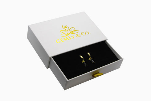 Ameya अमेय | Onyx | Hoop | 18K Vermeil Vergoldung