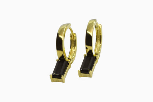 Ameya अमेय | Onyx | Hoop | 18K Vermeil Vergoldung