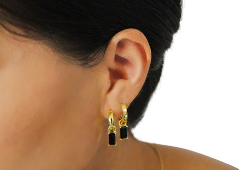 Ameya अमेय | Onyx | Hoop | 18K Vermeil Vergoldung