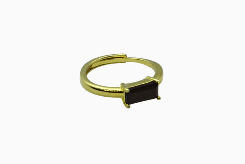 Ameya अमेय | Onyx | Ring | 18K Vermeil Vergoldung